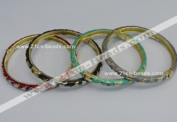 CEB82 6mm width gold plated alloy with enamel bangles wholesale