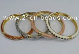 CEB87 7mm width gold plated alloy with enamel bangles wholesale
