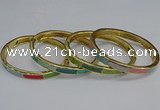 CEB88 7mm width gold plated alloy with enamel bangles wholesale