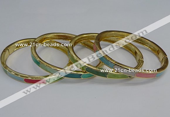 CEB88 7mm width gold plated alloy with enamel bangles wholesale