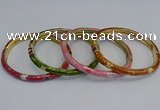 CEB91 6mm width gold plated alloy with enamel bangles wholesale