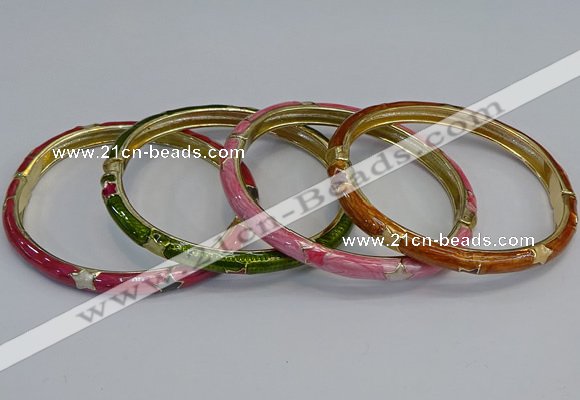 CEB91 6mm width gold plated alloy with enamel bangles wholesale