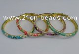 CEB92 6mm width gold plated alloy with enamel bangles wholesale