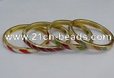 CEB93 7mm width gold plated alloy with enamel bangles wholesale