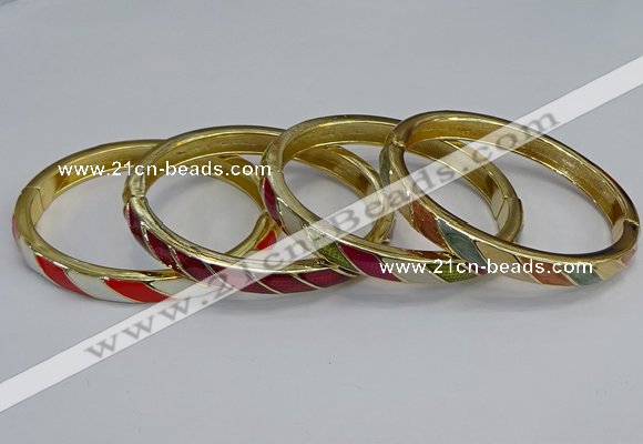 CEB93 7mm width gold plated alloy with enamel bangles wholesale