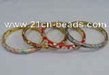 CEB94 6mm width gold plated alloy with enamel bangles wholesale