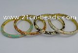 CEB95 6mm width gold plated alloy with enamel bangles wholesale