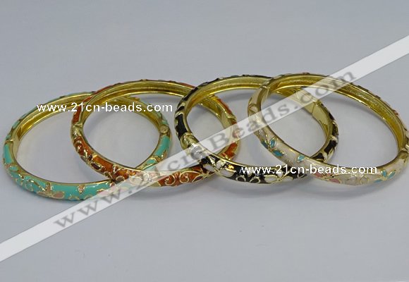 CEB95 6mm width gold plated alloy with enamel bangles wholesale