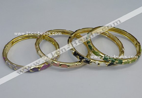 CEB97 6mm width gold plated alloy with enamel bangles wholesale