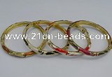 CEB98 6mm width gold plated alloy with enamel bangles wholesale