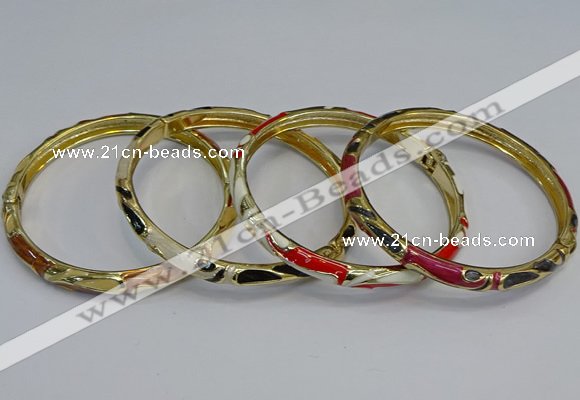 CEB98 6mm width gold plated alloy with enamel bangles wholesale