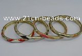 CEB99 6mm width gold plated alloy with enamel bangles wholesale