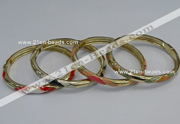 CEB99 6mm width gold plated alloy with enamel bangles wholesale