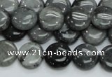 CEE12 15.5 inches 14mm flat round eagle eye jasper beads wholesale