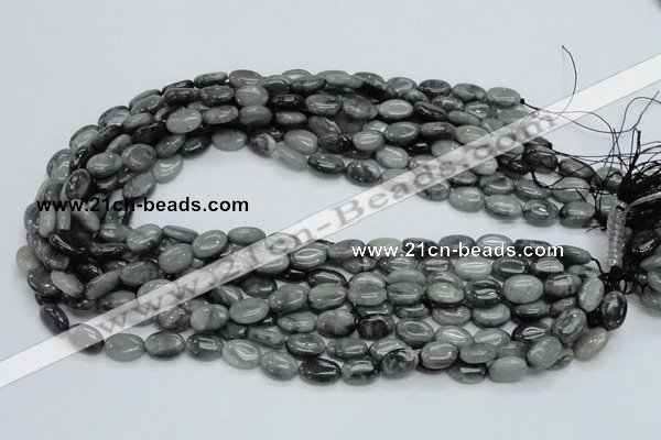 CEE15 15.5 inches 8*12mm oval eagle eye jasper beads wholesale