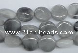 CEE201 15.5 inches 12mm flat round eagle eye jasper beads