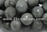 CEE23 15.5 inches 14mm faceted round eagle eye jasper beads wholesale