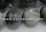 CEE25 15.5 inches 20mm faceted round eagle eye jasper beads wholesale