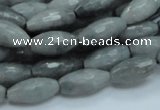 CEE27 15.5 inches 8*16mm faceted rice eagle eye jasper beads