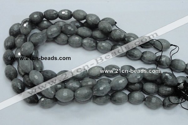 CEE30 15.5 inches 15*20mm faceted rice eagle eye jasper beads