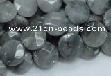 CEE37 15.5 inches 12mm faceted coin eagle eye jasper beads wholesale