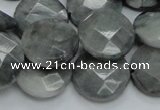 CEE38 15.5 inches 20mm faceted coin eagle eye jasper beads wholesale