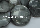 CEE39 15.5 inches 25mm faceted coin eagle eye jasper beads wholesale