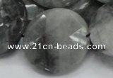 CEE40 15.5 inches 30mm faceted coin eagle eye jasper beads wholesale