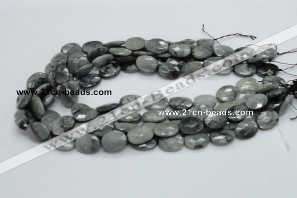 CEE42 15.5 inches 13*18mm faceted oval eagle eye jasper beads