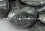 CEE44 15.5 inches 30*40mm faceted oval eagle eye jasper beads