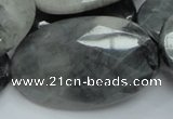 CEE45 15.5 inches 30*50mm faceted oval eagle eye jasper beads