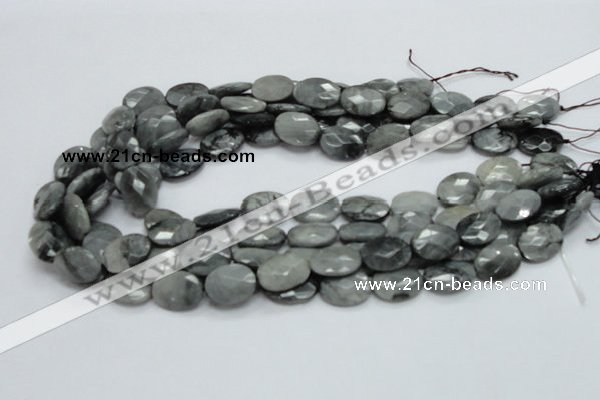 CEE50 15.5 inches 8*10mm faceted oval eagle eye jasper beads