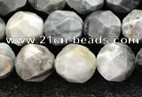 CEE531 15.5 inches 8mm faceted nuggets eagle eye jasper beads