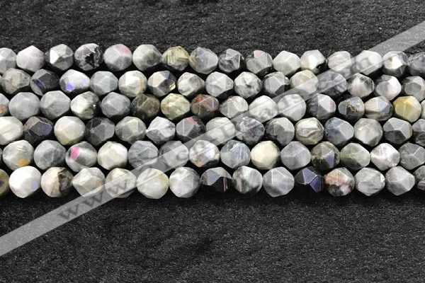 CEE531 15.5 inches 8mm faceted nuggets eagle eye jasper beads