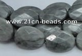 CEE54 15.5 inches 15*20mm faceted oval eagle eye jasper beads