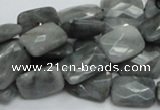 CEE59 15.5 inches 8*12mm faceted rectangle eagle eye jasper beads