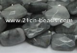 CEE60 15.5 inches 10*14mm faceted rectangle eagle eye jasper beads