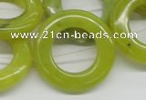 CEJ09 15.5 inches 28*30mm donut lemon jade beads wholesale