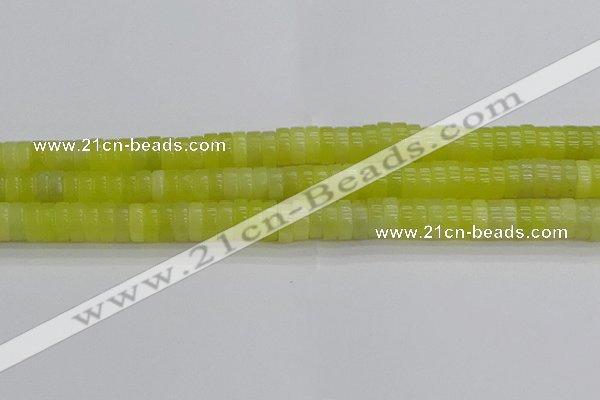 CEJ221 15.5 inches 3*8mm heishi lemon jade beads wholesale