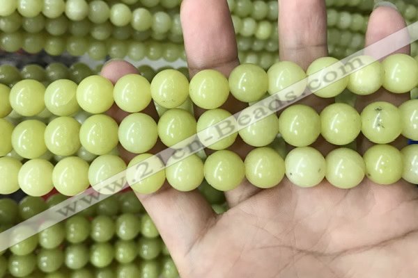 CEJ354 15.5 inches 12mm round lemon jade beads wholesale