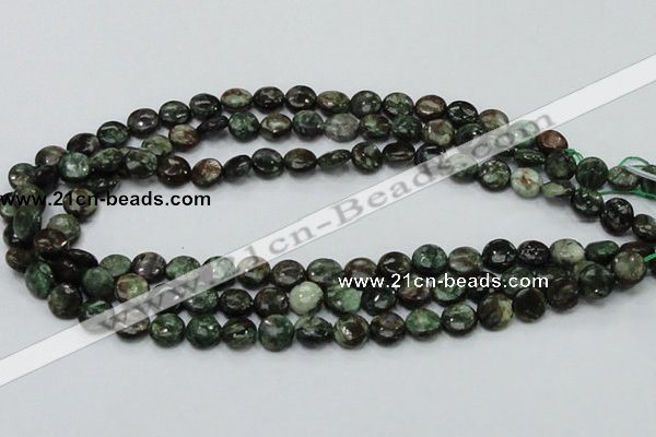 CEM02 15.5 inches 10mm flat round emerald gemstone beads wholesale