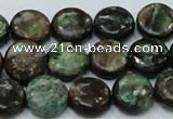 CEM03 15.5 inches 12mm flat round emerald gemstone beads wholesale