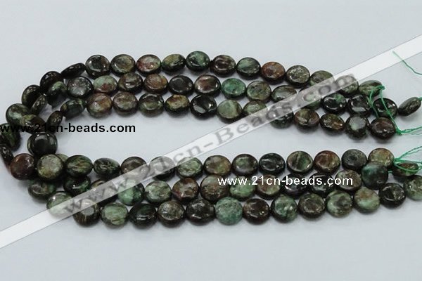 CEM03 15.5 inches 12mm flat round emerald gemstone beads wholesale