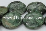 CEM04 15.5 inches 30mm flat round emerald gemstone beads wholesale