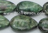 CEM09 15.5 inches 23*30mm flat teardrop emerald gemstone beads