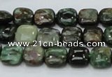 CEM22 15.5 inches 10*10mm square emerald gemstone beads wholesale