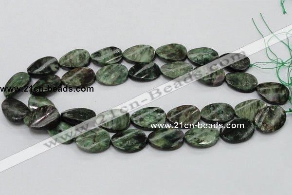 CEM25 15.5 inches 18*25mm twisted oval emerald gemstone beads