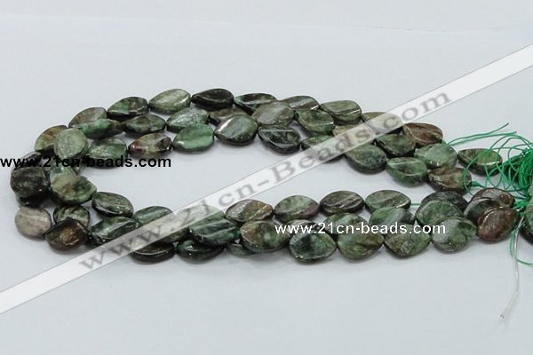 CEM27 15.5 inches 13*18mm twisted teardrop emerald gemstone beads