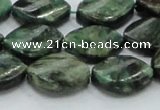 CEM28 15.5 inches 15*20mm twisted teardrop emerald gemstone beads