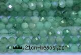 CEM75 15 inches 2mm faceted round emerald beads